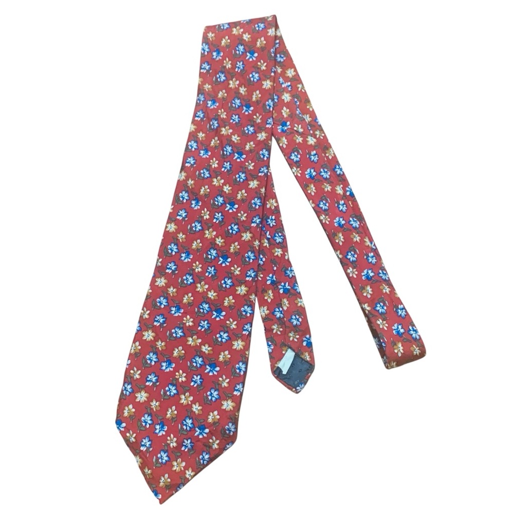 Michael David Tie Silk Floral Red Necktie